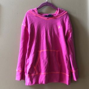 Hot pink hooded sweatshirt